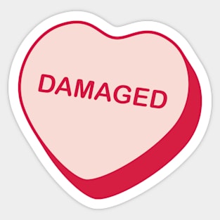 Damaged Rejected Candy Heart Sticker